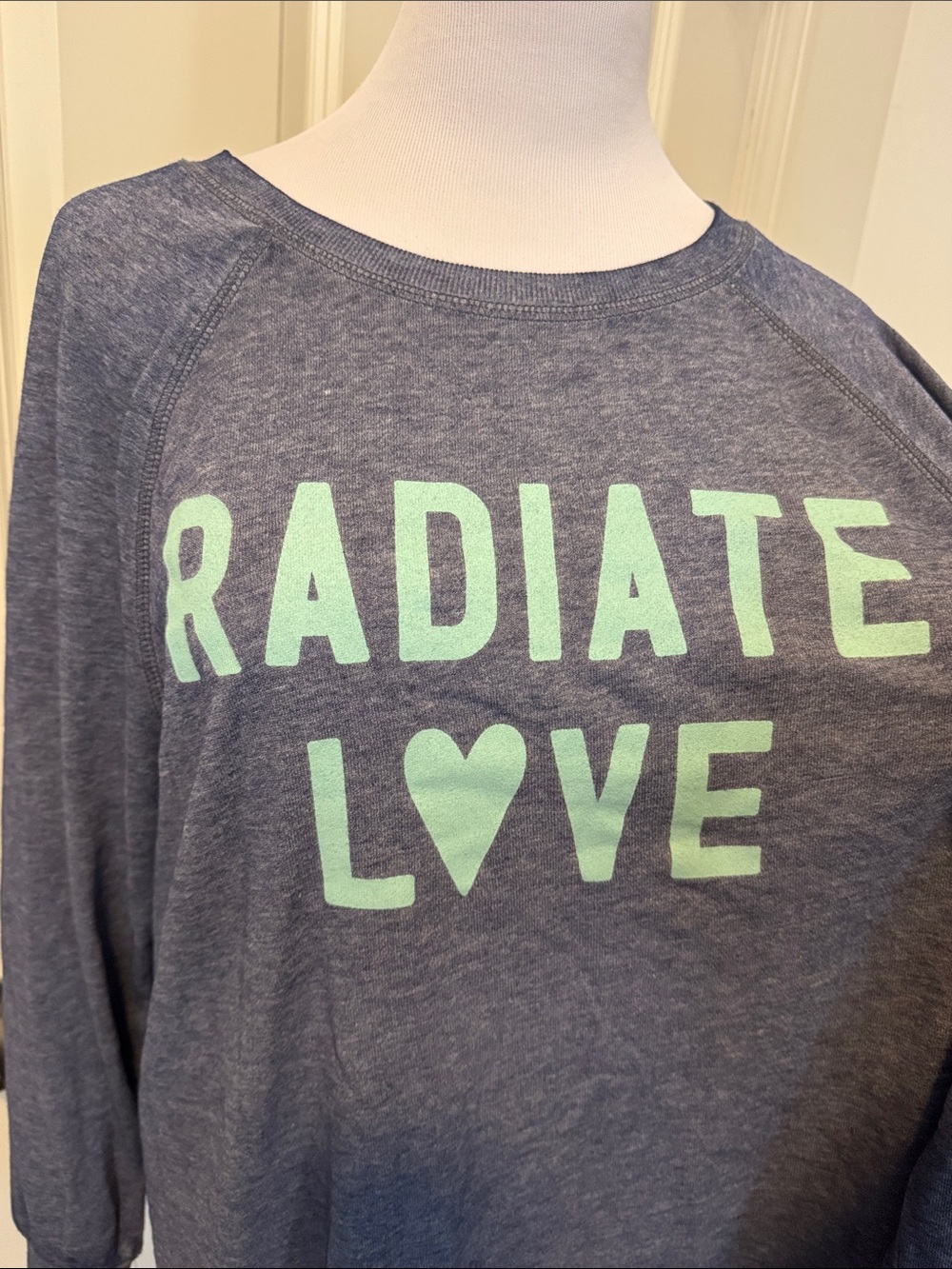 Zoe + Liv Navy Sweatshirt with Mint 'Radiate Love' Graphic - Picture 2 of 4